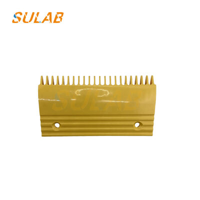 Yellow Plastic Escalator Comb Plate with 22 Teeth and Safety Trigger for Moving Walkway Spare Parts