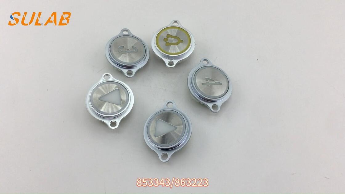 KONE Elevator Round Push Button With LED Backlight For LOP & COP 32mm Mounting Hole Stainless Steel Faceplate