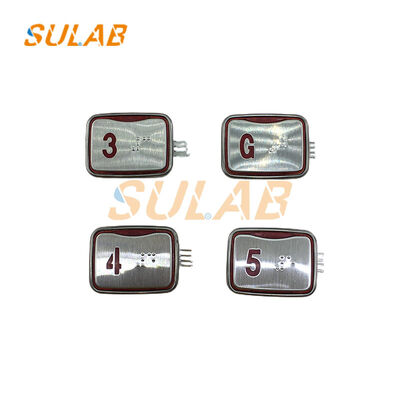 Sigma MTD265 Bouton d'appuis rectangulaire pour ascenseur OTIS LG/XIZI avec légende en braille et prise en 3 broches