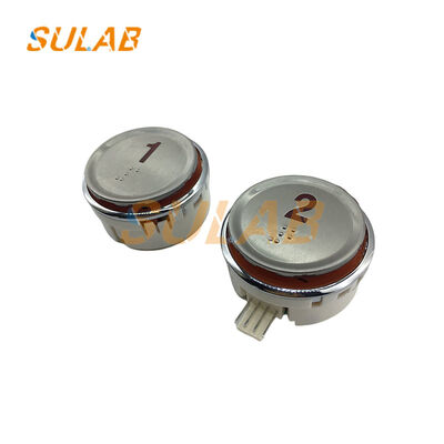 Bouton d'ascenseur LG Sigma, grand, rond, panneau en acier inoxydable avec indicateurs LED et marquages en braille